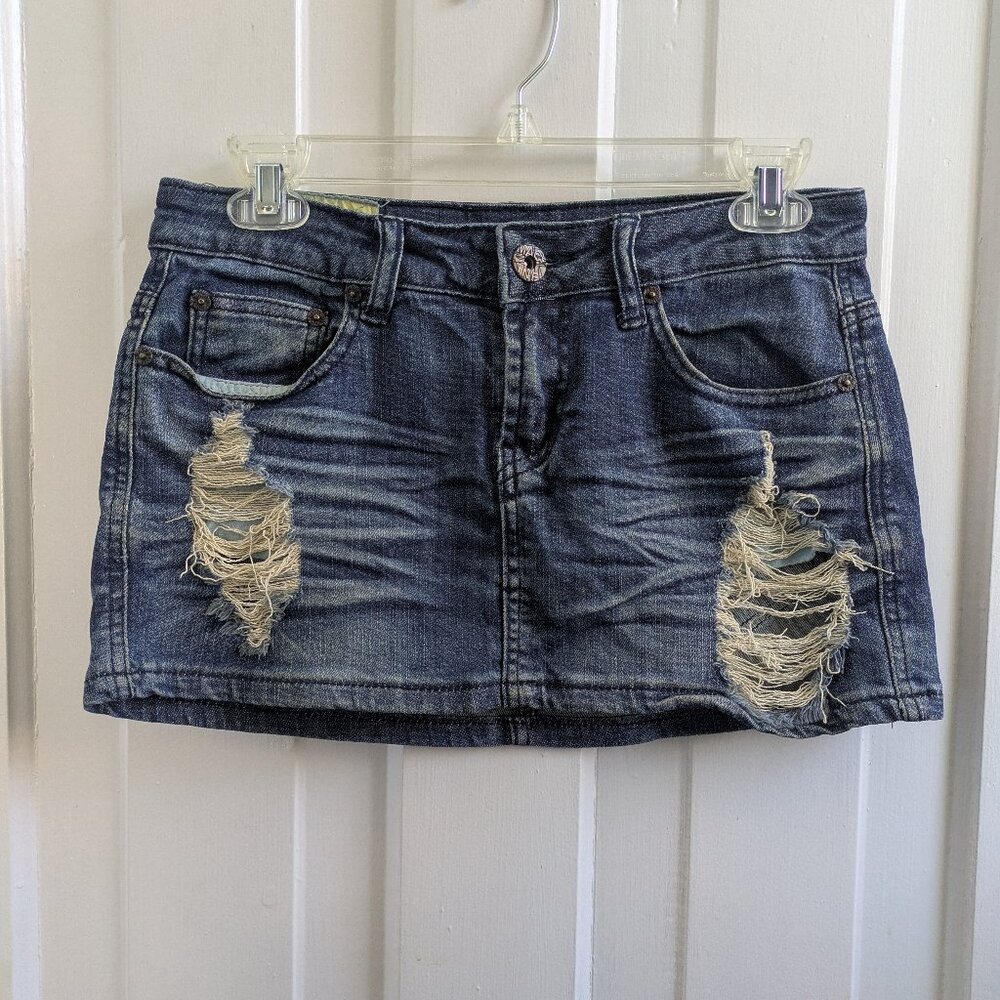 Machine jean skirt